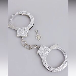 Sexy toy handcuffs diamond bedazzled 🤍❤️‍🔥